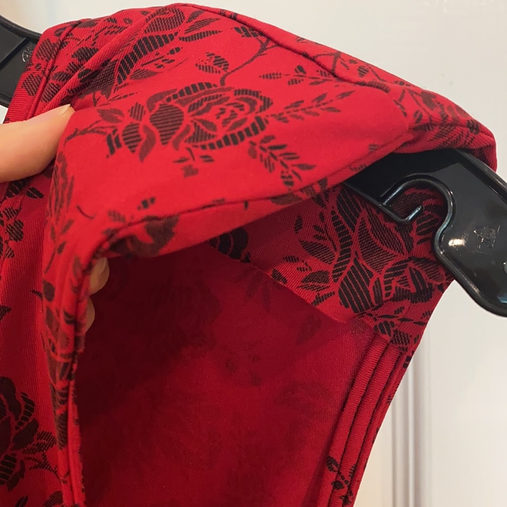 🖤BOGO FREE❤️ Red and black lace print ruffle peplum dress - Picture 5 of 6